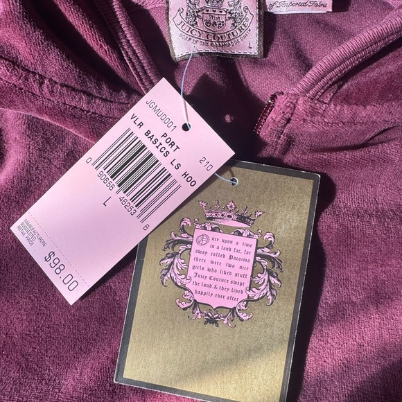 JUICY COUTURE 1990's Port Velour Basics Hoodie NWT Women's Size Large NWT - Picture 10 of 12